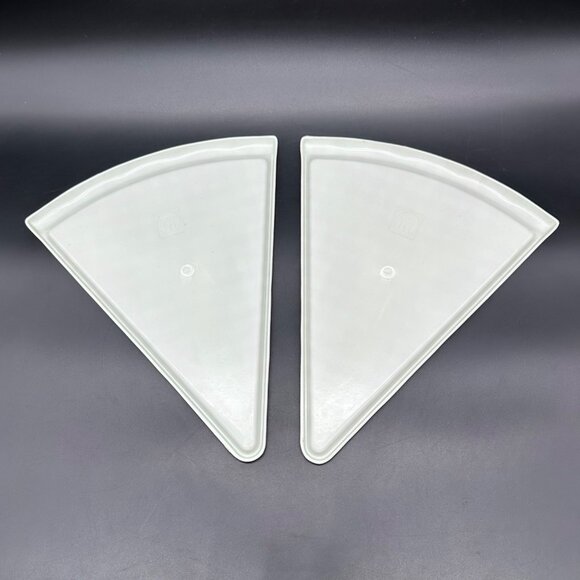 Vintage Pizza Slice Plates Trays Red White Checkered Serving Dishes Plastic - Picture 2 of 7